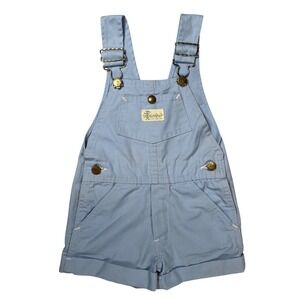 Cutecumber Shortall Overalls Kids Size 4 Light Blue Vintage Cotton Made in USA